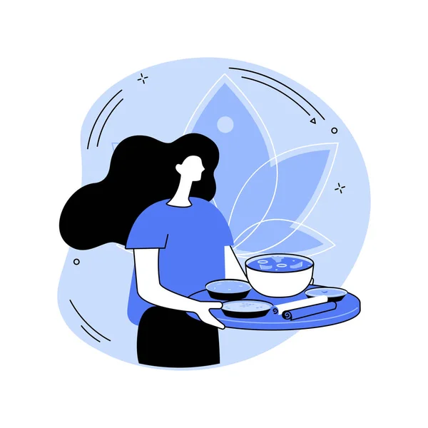 Ayurvedische Ernährung Isolierte Zeichentrickvektorillustrationen Junge Frau Über Ayurvedische Ernährung Gesunde — Stockvektor