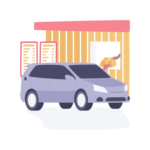 Place Order Isolated Cartoon Vector Illustrations People Drive Car Ordering — ストックベクタ