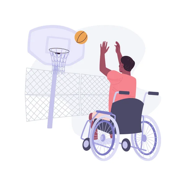 Instalación Entrenamiento Ilustraciones Vectoriales Dibujos Animados Aislados Hombre Discapacitado Lanza — Vector de stock