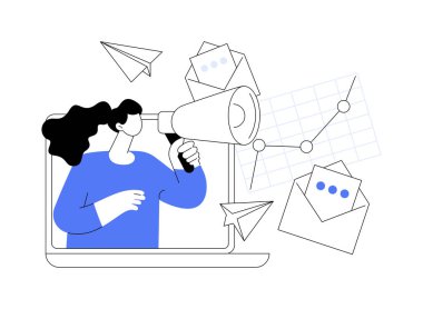 Halkla İlişkiler konsept vektör çizimi. Halkla ilişkiler servisi, tanıtım stratejisi, site ögesi, menü çubuğu, kurumsal etkinlik, haber bülteni, PR, kullanıcı arayüzü, iletişim soyut metaforu.