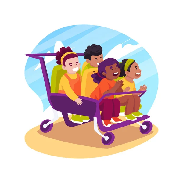 Multi Seat Stroller Isolated Cartoon Vector Illustration Kindergarten Facility Toddlers — Stock Vector