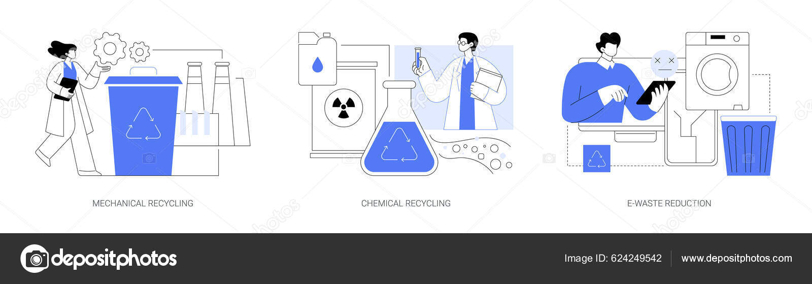 Gestión Residuos Industriales Concepto Abstracto Vector Ilustración Conjunto Reciclaje Mecánico 5828