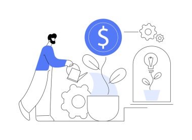 İş kuvözü soyut konsept vektör çizimi. İş liderliği eğitim programları, başlangıç hızlandırıcı, fikir geliştirme, kuluçka, ortak idari hizmet soyut metaforu.