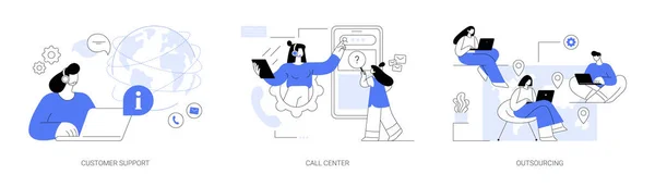 Käufer Helpline Abstraktes Konzept Vektor Illustration Set Kundenbetreuung Call Center — Stockvektor