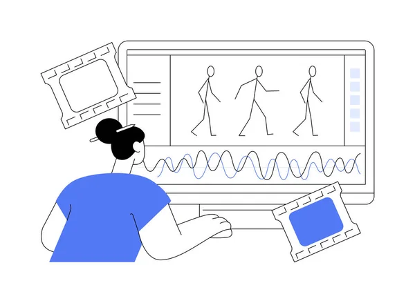 추상적 컴퓨터 애니메이션 애니메이션 그래픽 소프트웨어 비디오 캐릭터 디자인 컴퓨터 — 스톡 벡터