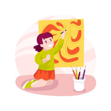 Working on patterns isolated cartoon vector illustration. Learn to recognize patterns, drawing and music exercise, cognitive skills development, kindergarten, early education vector cartoon.