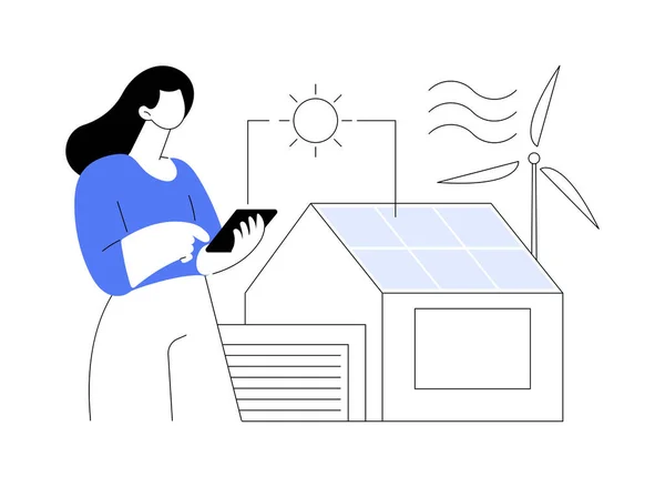 Eco House Abstraktes Konzept Vektor Illustration Umweltfreundliche Wohnungen Ökohomentechnologie Wärmedämmung — Stockvektor