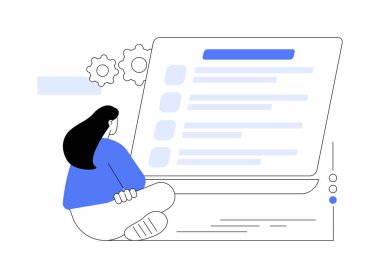 Kimlik kılavuzları soyut konsept vektör illüstrasyonu. Marka kimlik standardı, tasarım kılavuzu geliştirme, kurumsal kimlik kılavuzu, markalaşma hizmeti, şirket web sitesi menüsü, UI soyut metafor.