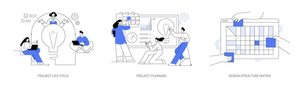 Proyecto Ciclo Vida Concepto Abstracto Vector Ilustración Conjunto Planificación Proyectos — Archivo Imágenes Vectoriales