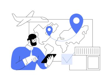 Soyut konsept vektör illüstrasyonunu dışarıya aktar. Lisans hizmetleri, mal ihracatı, yazılım ve teknoloji, ulusal güvenlik, depo depolama, lojistik endüstri, kargo soyut metaforu.