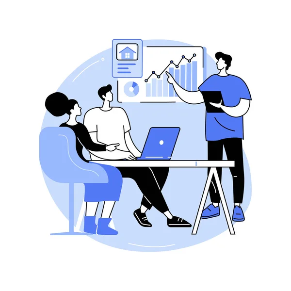 Consulting Clients Isolated Cartoon Vector Illustrations Contracting Broker Meeting Customers — Archivo Imágenes Vectoriales