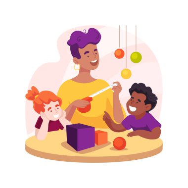 İzole edilmiş nesneleri ölç ve karşılaştır. Ölçüm birimlerini öğren, çocuklar için matematik, nesne uzunluğunu karşılaştır, düşünme becerilerini geliştir, anaokulu eğitim vektörü karikatürü.