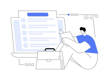 Kurumsal edebiyat soyut konsept vektör çizimi. Şirket dergisi, şirket edebiyatı, basılı girişim broşürü, marka temsil stratejisi, marka bülteni soyut metaforu.