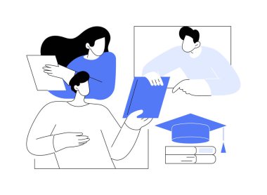 Öğrenci kulübü soyut konsept vektör çizimi. Öğrenci organizasyonu, üniversite ilgi kulübü, okul sonrası aktivite programı, kolej birliği, profesyonel hobi toplumu soyut metaforu.