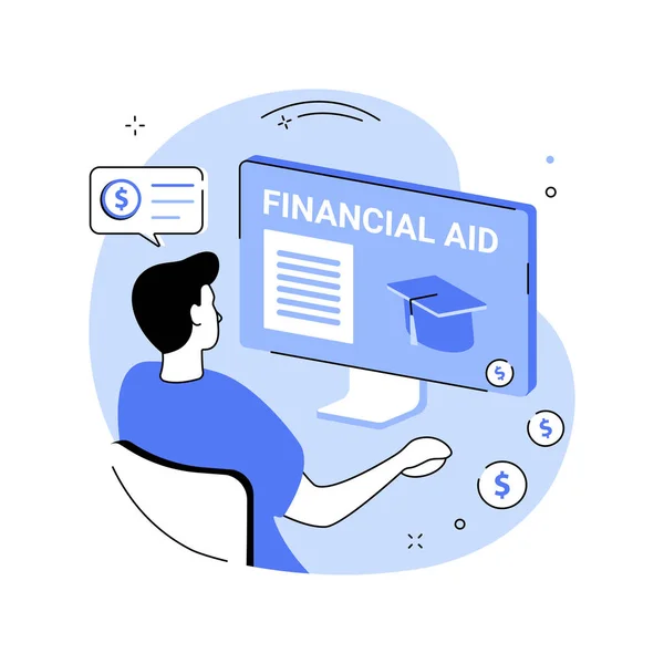 Apply Financial Aid Isolated Cartoon Vector Illustrations Young Student Filling — Vetor de Stock