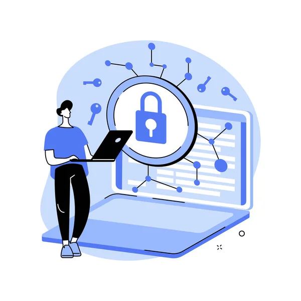 Cryptographer Isolated Cartoon Vector Illustrations Company Worker Secures Computer Information — Stockvektor