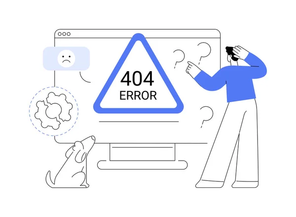 404 Errore Astratto Concetto Vettoriale Illustrazione Pagina Web Errore Modello — Vettoriale Stock