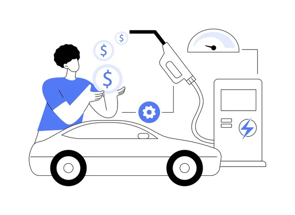 Fuel Economy Abstract Concept Vector Illustration Gas Mileage Fuel Saving — Stock Vector
