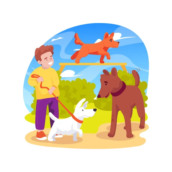 Dog Park Isolated Cartoon Vector Illustration Family Pet Park Happy — Image vectorielle
