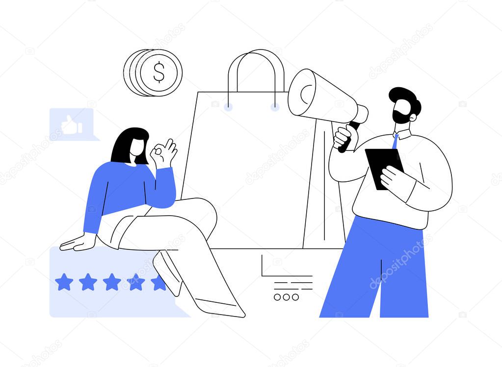 Brand awareness abstract concept vector illustration. Advertising management, brand management, strategy development, product research result, marketing survey metrics measurement abstract metaphor.