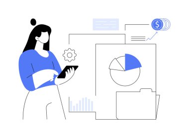 Nakit akışı konsept vektör çizimi. Nakit akışı yönetimi, finansal plan, şirket borç yükümlülükleri, işletim giderleri, bilanço, finansal rapor soyut metafor.