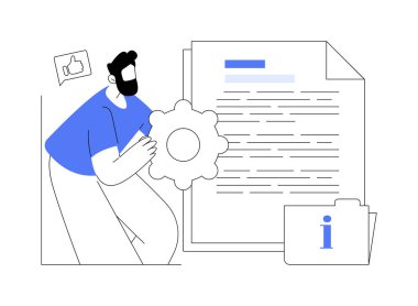 Müşteri hizmetleri rehberi soyut konsept vektör çizimi. Müşteri hizmetleri öğretim rehberi, mükemmellik eğitim kılavuzu, çalışan ipuçları, uygulama rehberi, eğitim bilgisi soyut metaforu.