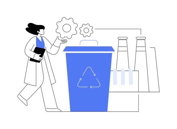 Mechanical Recycling Abstract Concept Vector Illustration Mechanical Plastics Recycling Industrial — Stock Vector
