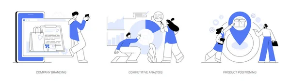 Merkenbureau Abstract Concept Vector Illustratie Set Bedrijfsbranding Competitieve Analyse Product — Stockvector