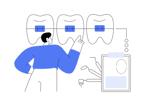 Orthèses Dentaires Concept Abstrait Illustration Vectorielle Procédure Dentaire Méthode Correction — Image vectorielle