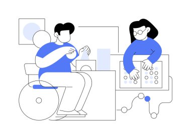 Özel eğitim anaokulu soyut konsept vektör çizimi. Engelli çocuklar için kreş, özel ihtiyaçlar, anaokulu eğitim programı, kapsayıcı çocuk bakım hizmetleri soyut metafor.