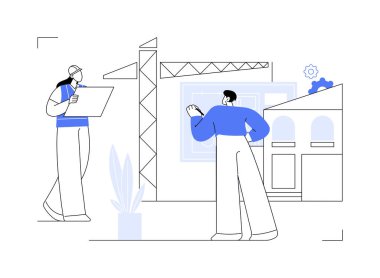 Gayrimenkul geliştirme konsept vektör çizimi. Emlak geliştirme, emlak anlaşması, arazi satın alma, inşaat projesi, şirket yönetimi, iş planlaması soyut metafor.