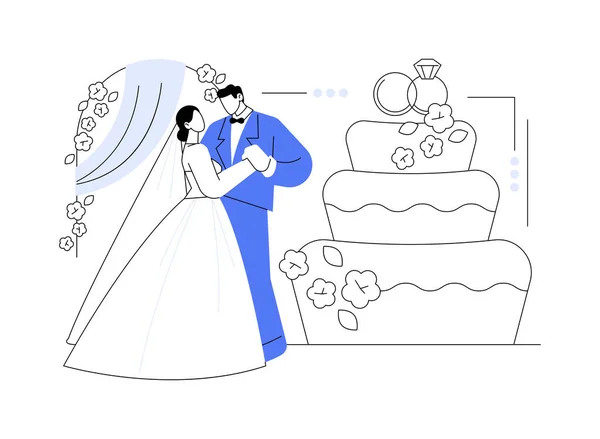 Casamento Festa Conceito Abstrato Vetor Ilustração Serviço Planejamento Casamento Ideia — Vetor de Stock