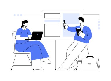 Stajyerlik konsept vektör çizimi. Ücretli staj fırsatı, profesyonel büyüme, yeni üniversite mezunu işi, ilk iş yerini bulmak, öğrenci eğitimi metaforu.