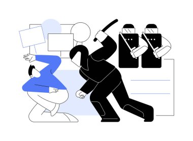 Irksal ayrımcılık soyut konsept vektör çizimi. Ten rengi, ırk ya da etnik kökene dayalı ayrımcılık, zorbalık ve taciz, eşit haklar, soyut önyargı metaforu.