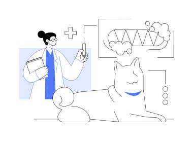 Kuduz ve senin soyut konsept vektör çizimin. Köpekler kuduz, ev hayvanları aşısı, evcil hayvan hastalıkları önleme programı, köpek aşısı koruması, veterinerlik soyut metaforu..