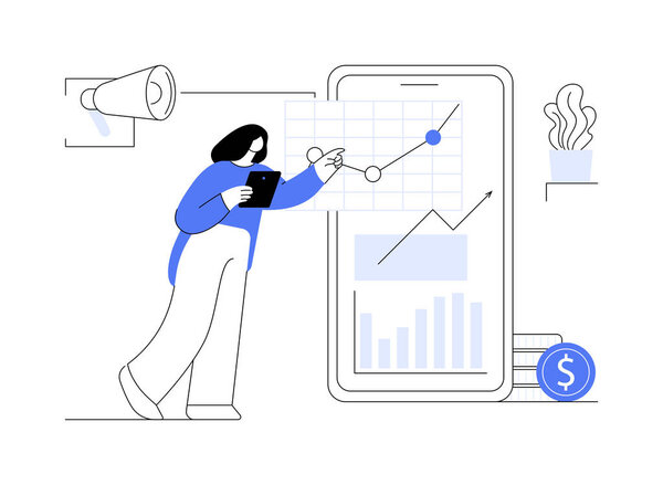 Transactional marketing abstract concept vector illustration. Sales oriented strategy, maximize volume of individual sales, short-term customer relationship, distribution chain abstract metaphor.