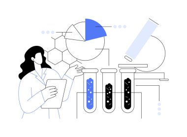 Toprak kimyası soyut konsept vektör çizimi. Toprak kimyasal analizi, biyo-aracılık, çevre sorunu, laboratuvar hizmeti, kirlilik seviyesi, tarımsal kimya soyut metaforu.