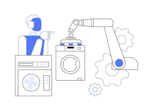 Robotertechnologie Hause Abstraktes Konzept Vektor Illustration Service Robotik Roboter Realen — Stockvektor