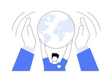 Sosyal sorumluluk soyut konsept vektör çizimi. Etik sistemi, kişisel ve kurumsal sorumluluk, sivil görev yerine getirme, sosyal ahlaki değerler, sürdürülebilirlik soyut metaforu.