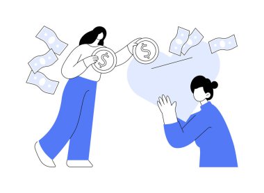 Hayırseverlik soyut konsept vektör çizimi. Özel girişim, cömertlik, bağış fonu, para hediyesi, finansal destek, kamu sorununu çözme, sosyal hayırseverlik soyut metafor.