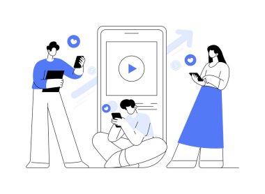 Yüksek ROI içeriği soyut konsept vektör çizimi. Sosyal medya pazarlaması, çevrimiçi içerik üretimi, yüksek ROI yayını, yatırım ölçümlerine dönüş, dijital strateji soyut metaforu.