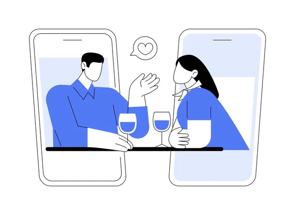 Online Dating Abstract Concept Vector Illustratie Romantische Relatie Digitale Applicatie — Stockvector