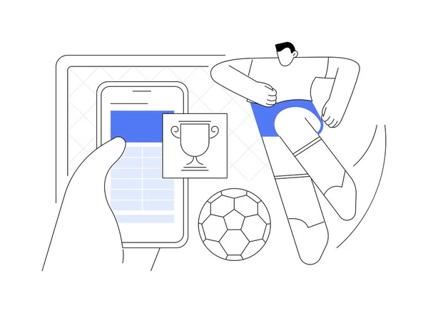 Voetbal Abstract Concept Vector Illustratie Voetbalteam Toernooi Voetbalclub Fan Sportuitrusting — Stockvector