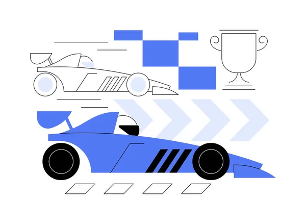 Car race abstract concept vector illustration. Extreme driving, automobile sport, motorsport championship, watch car race, professional racer, high speed, racing grand prix abstract metaphor.
