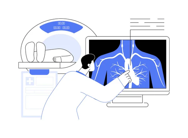 Ilustración Del Vector Concepto Abstracto Rmn Cardiaca Médico Controla Procedimiento — Archivo Imágenes Vectoriales