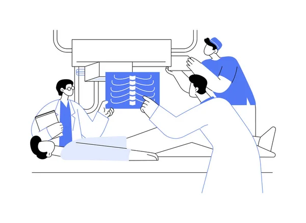 Diagnostische Röntgenaufnahme Abstraktes Konzept Vektor Illustration Gruppe Der Krankenhaustechniker Beschäftigt — Stockvektor