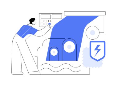 Antistatik, soyut konsept vektör illüstrasyonunda biter. Sentetik liflere antistatik madde kullanımı, kumaşlar için kimyasal tedavi, ışık endüstrisi soyut metaforu.