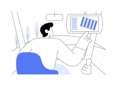 GPS tabanlı bitki haritası soyut konsept vektör çizimi. Çiftçi, aygıt, akıllı çiftçilik, hassas tarım kullanarak bitki haritalama ile uğraşır, tarımsal verimi ve soyut metaforu geliştirir.