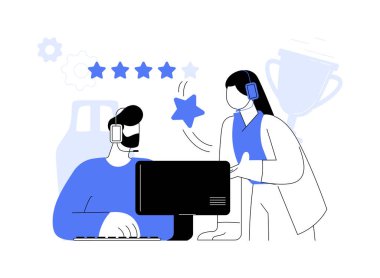 Esports soyut konsept vektör illüstrasyonu çalıştırıyor. Profesyonel oyunculu dersler, ücretsiz esport webinar, oyuncu performansı, video oyunu eğitim uygulaması, siber spor takımı soyut metaforu.