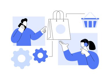 Yük ürünlerini soyut konsept vektör illüstrasyonuna çağır. Mağaza numarası, kaldırım kenarı tabelaları, sipariş kimlikleri, park yerleri, karantina ortasındaki malzemeler, sosyal uzaklık metaforu..